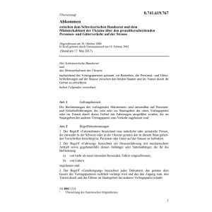 Abk. CH-Ukrainie Güterverkehr