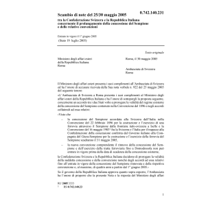 Scambio note CH-I concessione Sempione