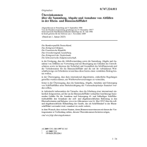 Übereink. Sammlung Abfällen Binnenschiff
