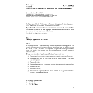 Accord concernant les conditions de trav