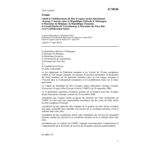 Traité espace aérien Europe Central