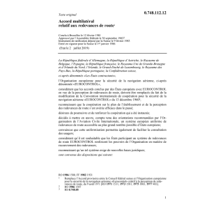 Accord aux redevances de route