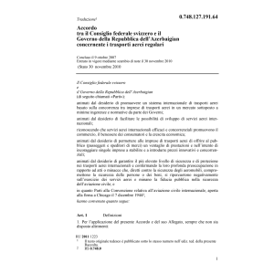 Acc. Azerbaigian trasporti aerei regol.