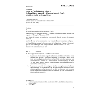 Acc. CH-Corée trafic aérien de lignes