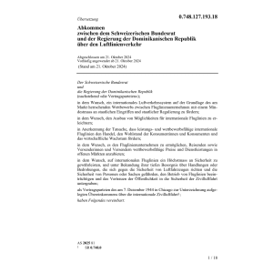 Abk. CH-Dominikanischen Rep. Luftverkehr