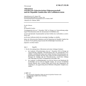 Abk. Republ. Gambia Luftlinienverkehr