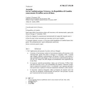 Acc. Repubblica di Gambia traffico aereo