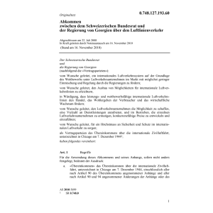 Abk. CH-Georgien Luftlinienverkehr