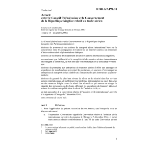 Acc. Suisse-kirghize trafic aérien
