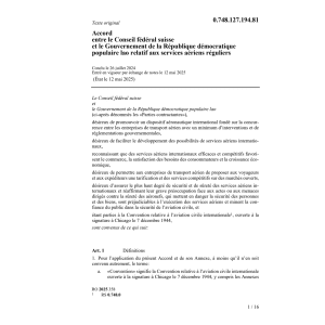 Acc.CH-Lao trafic aérien de lignes