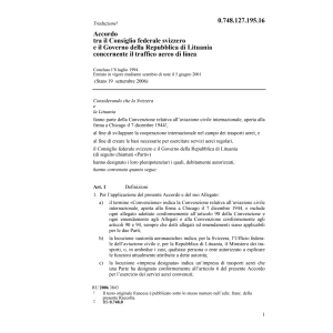 ACC CH-Rep Lituania traffico aereo linea