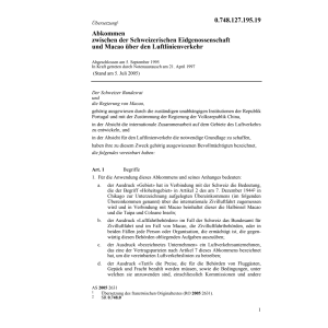 ABK. CH-Macao Luftlinienverkehr