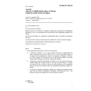 ACC.CH-Macao Trafice Aérien de Lignes