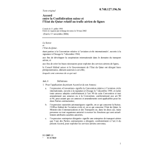 Acc.CH-Qatar trafic aérien lignes