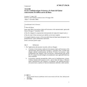 Acc.CH-Qatar traffico aereo linea