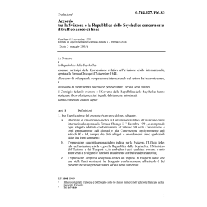 Acc.CH-Seychelles traffico aereo linea