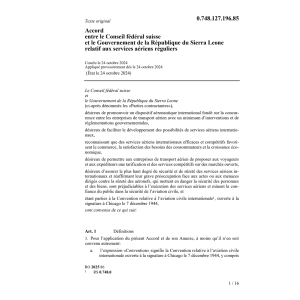 Ac. Sierra Leone services aériens rég.