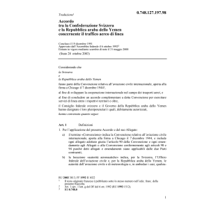 Acc. CH-Yemen traffico aereo di linea