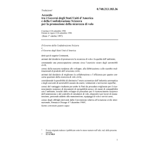 Acc. Svizzera America/promoz. sicurezza