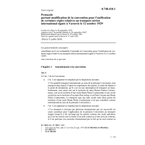 Prot. modification conv. l'unification