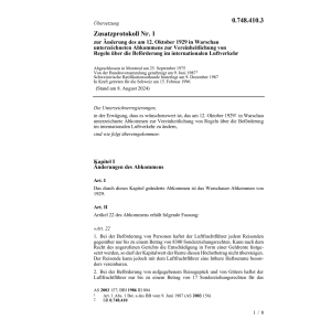 Zusatzprotokoll Nr.1 Regeln Luftverkehr