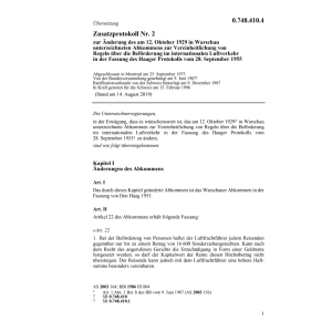 Zusatzprotokoll Nr.2 Regeln Luftverkehr