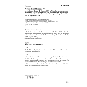 Protokoll Nr. 4 Regeln Luftverkehr