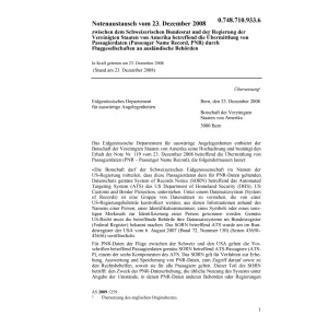 Notenaustausch CH-USA Passagierdaten