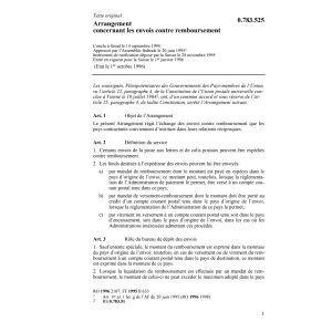Arr. les envois contre remboursement