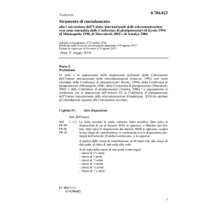 Strumento emendamento telecomunicazioni
