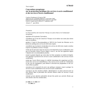 Conv. europ. services accès conditionnel