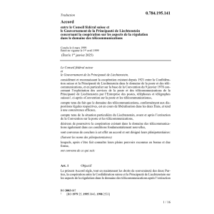 ACC. CH-FL régulation télécommunication