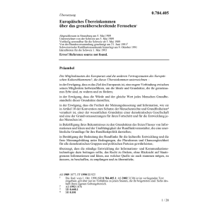 Europ. Uebereink. grenzüberschr. TV