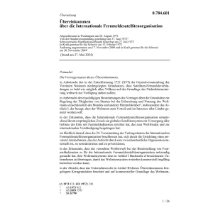 Uebereink. Int. Fernmeldesatelliten