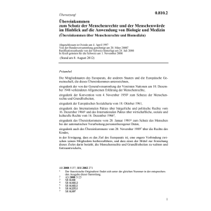 UK Menschenrechte u Biomedizin 4.4.97