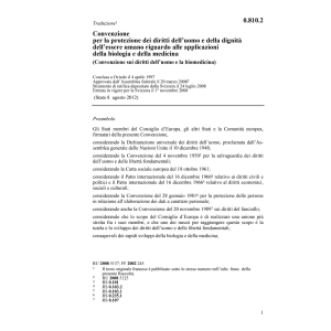 Conv diritti dell uomo e biomedicina