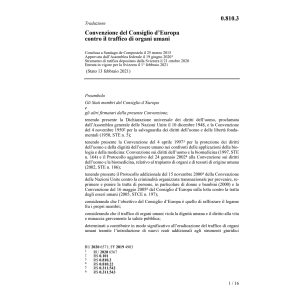 Conv. Consiglio d'Europa traffico organi