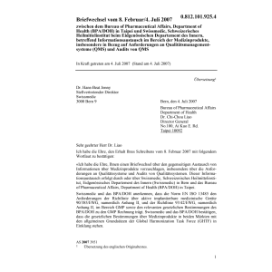 Briefwechsel vom 8. Februar/4. Juli 2007