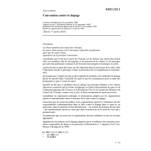 Conv. contre le dopage