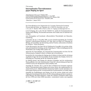Internat.Übereink. Doping Sport