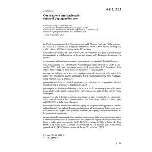 Conv.internaz. doping sport