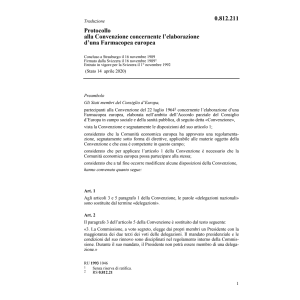 Prot.Convenz.elaboraz.Farmacopea europea