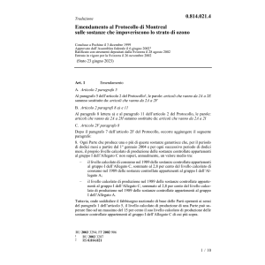 Emendamento Prot.Montreal strato ozono