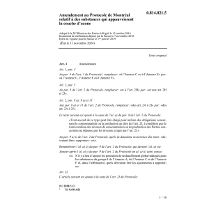 Amendement Protocole Montréal couche ozo