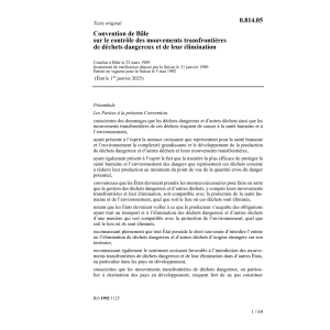 Conv. Bâle mouvements déchets dangereux