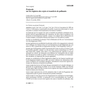 Protocole registres rejets polluants