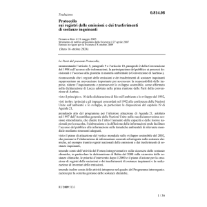 Protocollo emissioni sostanze inquinanti