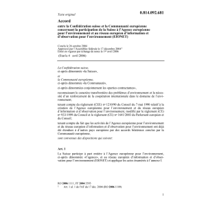 Acc.CH-CE réseau eur.observation EIONET