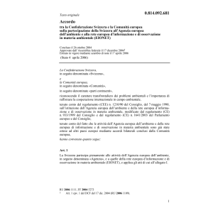 Acc.CH-CE rete europ.osservazione EIONET