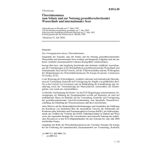 Uebereink. Schutz/Nutzung Wasserläufe